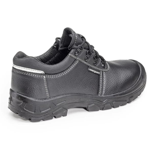 Pantofi de protectie S3, SRC, ESD, AZURITE II, din piele integrala neagra, impermeabila, bombeu metalic, talpa rezistenta la alunecare din PU, banda reflectorizanta, Coverguard