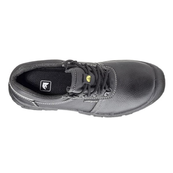 Pantofi de protectie S3, SRC, ESD, AZURITE II, din piele integrala neagra, impermeabila, bombeu metalic, talpa rezistenta la alunecare din PU, banda reflectorizanta, Coverguard