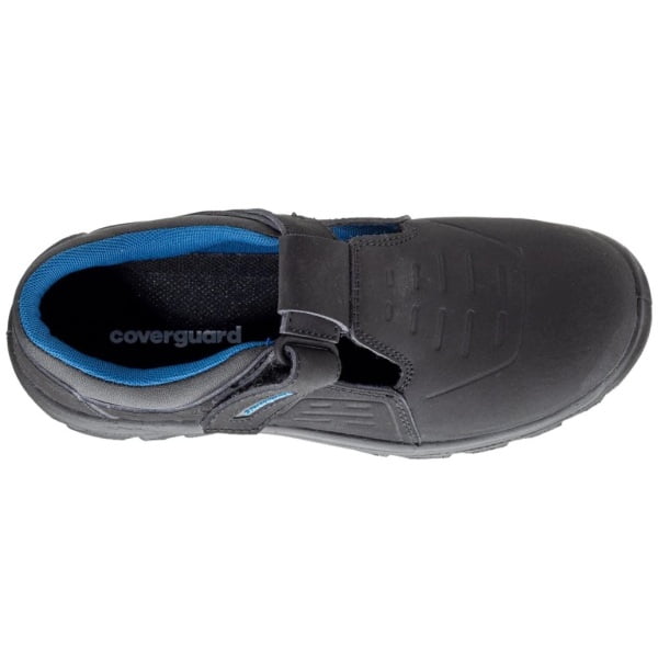 Sandale de protectie S1, SRC, BONO, din piele de nubuc neagra, inchidere cu scai, bombeu metalic, talpa anti-alunecare din PU, Coverguard