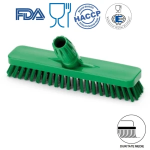 Perie pentru pardoseli si pereti, 30 cm, Igeax 1016, duritate medie, verde, rezistenta la 121°C, autoclavare pentru industria alimentara, certificare HACCP, FDA