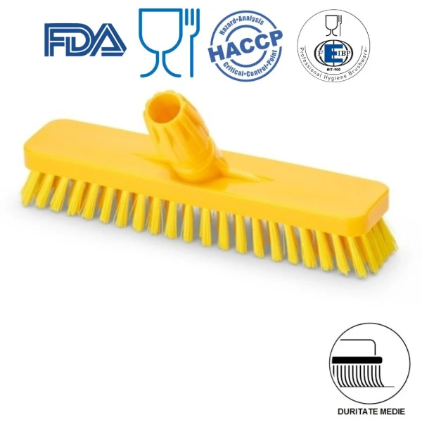 IGX1016WM_Perie pardoseli si pereti, 30 cm, duritate medie, galbena, rezistenta la 121°C, autoclavare Food Contact, HACCP, FDA Perie pentru pardoseli si pereti, 30 cm, Igeax 1016, duritate medie, galbena, rezistenta la 121°C, autoclavare pentru industria alimentara, certificare HACCP, FDA