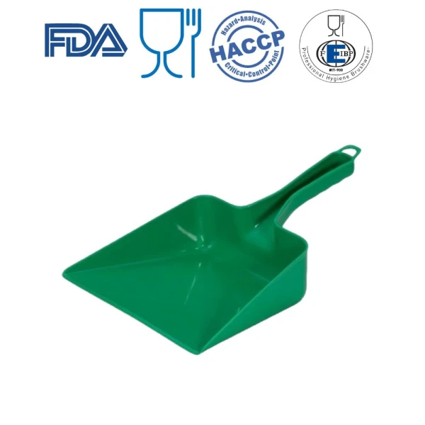 DELISTAT-Faras cu maner scurt, Igeax 1022, verde, din polipropilena, rezistent la 121 °C autoclava, pentru industria alimentara, certificata HACCP, FDA