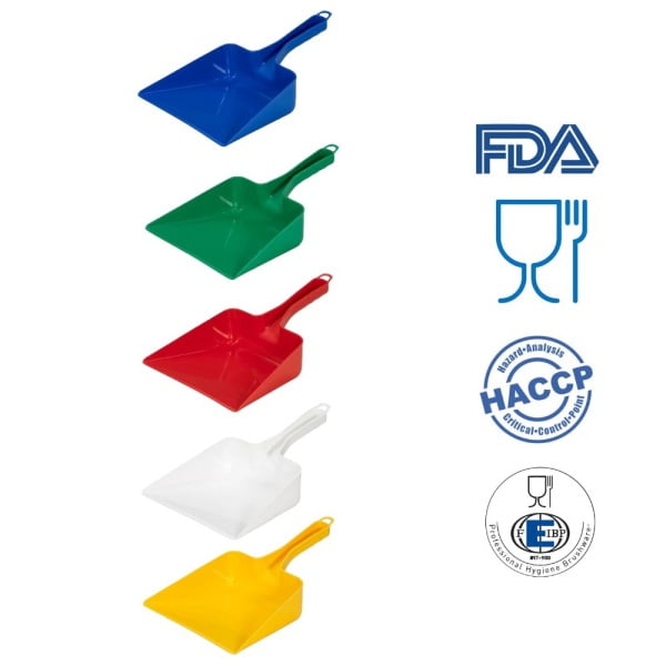 Faras cu maner scurt, Igeax 1022, alb, din polipropilena, rezistent la 121 °C autoclava, pentru industria alimentara, certificata HACCP, FDA