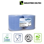 CE59615_Rola industriala Celtex Superblue Food 59615, 3 straturi, albastru, 150ml, 500 portii, 26,5x30cm, Food Contact, Ecolabel_1