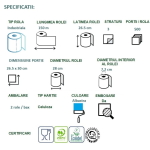 CE59615_Rola industriala Celtex Superblue Food 59615, 3 straturi, albastru, 150ml, 500 portii, 26,5x30cm, Food Contact, Ecolabel_2