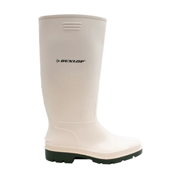 Cizme de cauciuc PVC, Dunlop Pricemastor 380 BV, albe, protectie impotriva chimicalelor si uleiurilor, fara bombeu