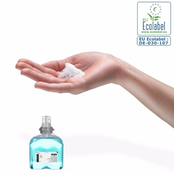 DELISTAT-Sapun spuma GOJO Freshberry TFX 5361, 1200 ml, spuma delicata cu parfum proaspat, hidrateaza si catifeleaza pielea, testat dermatologic, certificat ecologic Ecolabel