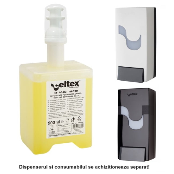 Sapun spuma HYFOAM rezerva 900ml, spalare eficienta si delicata a mainilor, compatibil cu dispenser CE92520, certificat Ecolabel, testat dermatologic