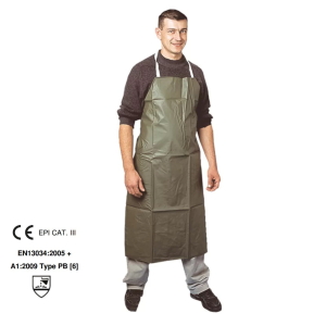 Sort din PVC, culoare verde, cu rezistenta impotriva substantelor chimice, Coverguard, dimensiune 120 x 90 cm, EN 13034 :2005 + A1 :2009 Type PB