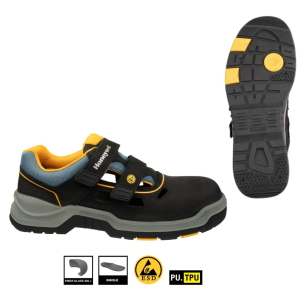 DELISTAT - Sandale usoare  de protectie S1 SRC, ESD, Honeywell Expander, cu bombeu compozit, piele nubuc, cu indicator de uzura, flexibili si confortabili