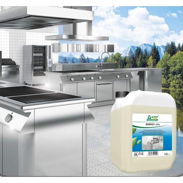 Detergent ecologic concentrat, ENERGY Ultra, 10 litri pentru masina de spalat vase profesionala, adecvat pentru apa cu duritate mare (apa dura), certificat Ecolabel, Biodegradabil complet
