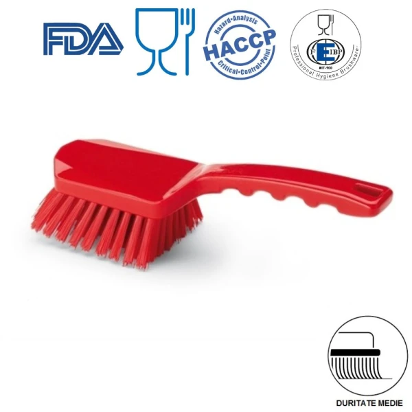 IGX1007RM_Perie de mana cu maner scurt, Igeax 1007, duritate medie, rosie, rezistenta la 121°C, autoclavare pentru industria alimentara, certificare HACCP, FDA Perie de mana cu maner scurt, Igeax 1007, duritate mica-peri moi, rosie, rezistenta la 121°C, autoclavare pentru industria alimentara, certificare HACCP, FDA