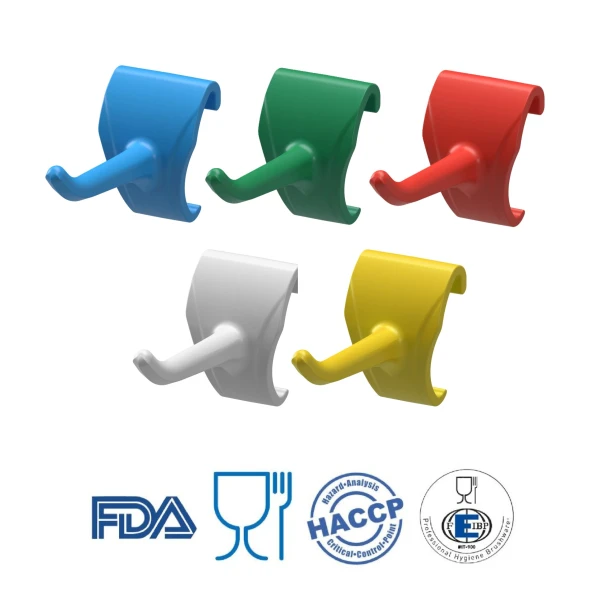 Carlig pentru ustensile curatenie, portocaliu, fixare pe bara IGEAX 1087, 1086, certificat Food Contact, conform HACCP