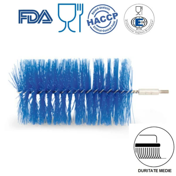 IGX1069BM_Perie tubulara pentru curatarea tevilor lungi, diametrul Ø100mm, duritate medie, albastra, Food contact, HACCP, FD_1 Perie tubulara pentru curatarea tevilor lungi, interschimbabila, diametrul Ø100 mm, duritate medie, albastra, autoclavare 121 °C, pentru industria alimentara, certificata HACCP, FDA