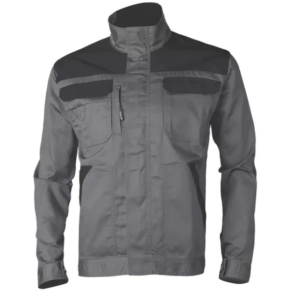 8TEJGM Haina de lucru Technicity, gri, practica si confortabila, cusaturi duble, buzunare multiple, 35% Bumbac, 65% Poliester, 245g/m², Coverguard