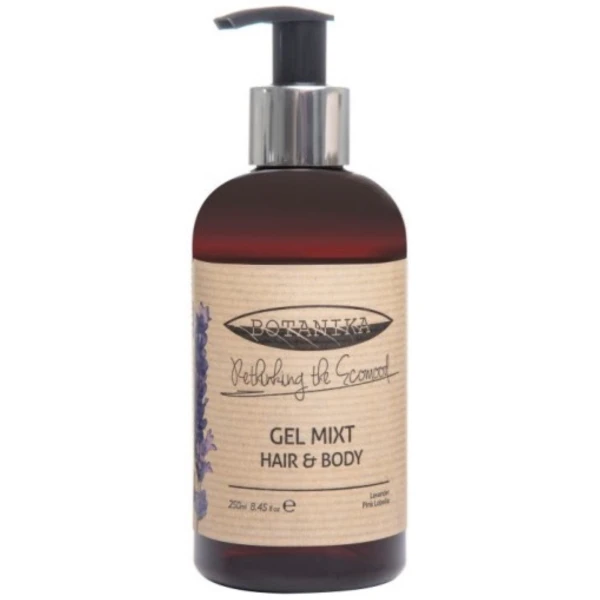 Gel de dus mixt, pentru corp si par, Botanika Lavanda, 250 ml, parfum fresh, floral, delicat si hidratant, fara alergeni
