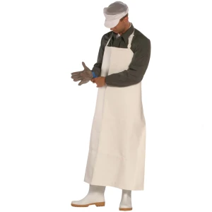 Sort pentru macelar, prindere cu cleme, alb, dimensiune 70 x 100 cm