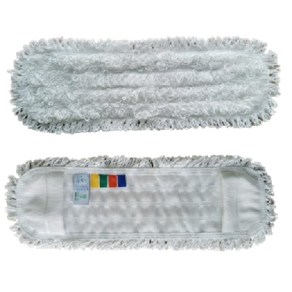 Mop din microfibra, alb, Loop Ecolabel, compatibil cu IPCATPA02055-0009, 50 x 17 cm, conform HACCP
