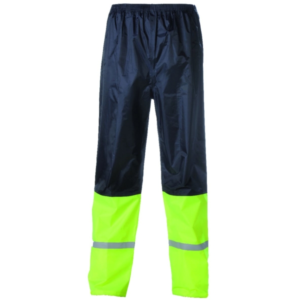 Costum de ploaie din doua piese, FLUO cu banda reflectorizanta, galben fluorescent - albastru inchis, Coverguard