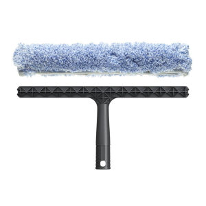Kit pentru umezire/curatare geam, 35 cm, compus din suport T din plastic si husa albastra din microfibra