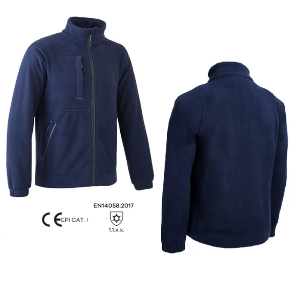 CG5KOA120_Hanorac Koala, albastru inchis, pentru protectie termica, 350 g_m², din micropolar termoizolant_3 Hanorac Koala, albastru inchis, pentru protectie termica, 350 g/m², din micropolar (fleece) 100% poliester, guler inalt, drept masete cu elastic, model pulover / jacheta, termoizolant