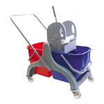 ZDCKS3325_Carucior de curatenie cu cadru din plastic, 2 galeti, 2x25L, storcator mop, roti din cauciuc, 440x450x740 cm_1