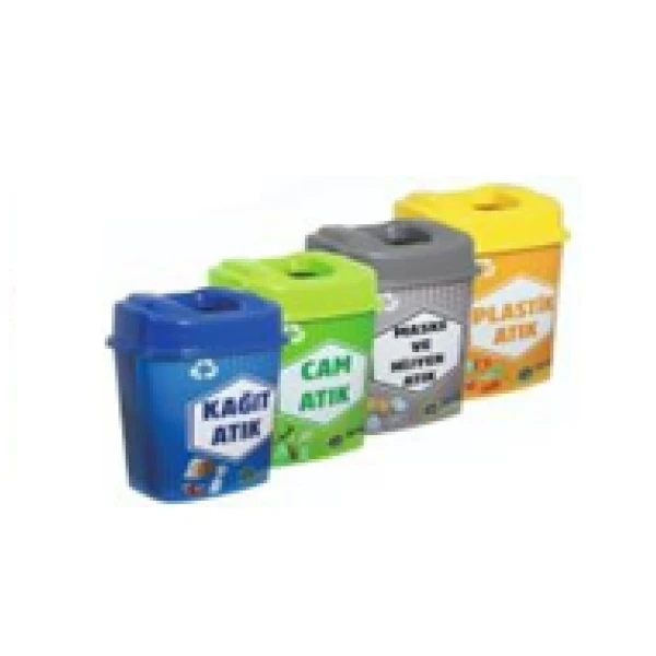 ZDSAK4001_Cosuri de gunoi pentru separarea deseurilor, 50 Litri, 4 culori gri, galben, albastru, verde_1 Cos de gunoi colorat, 60 Litri, albastru