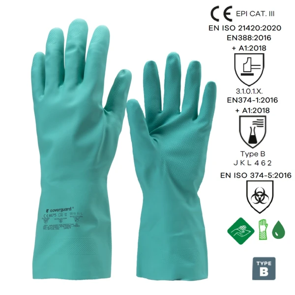 CG5520_Manusi protectie chimica din acrilonitril, Eurochem N5520, rezistente la acizi, baze, uleiuri, grasimi si chimicale_1 Manusi protectie chimica din acrilonitril, Eurochem N5520, rezistente la acizi, baze, uleiuri, grasimi si chimicale, protectie impotriva microorganismelor, antiderapanta pe palma