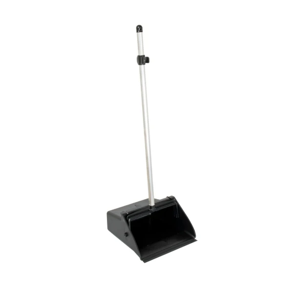 Faras industrial, Igeax Black, rabatabil, cu maner lung 96cm, negru, cu capac, tip lobby pan