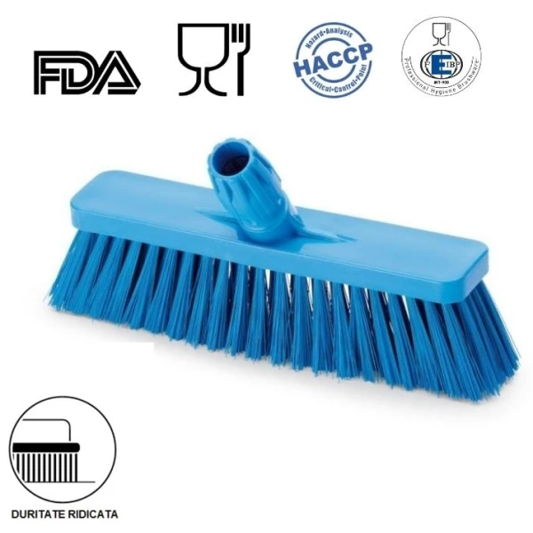 IGX1038BT_Matura inclinata, peri duri, albastra, 30 cm, IGEAX 1038, termorezistenta, industria alimentara, certificata HACCP, FDA Matura inclinata, duritate mare, albastra, 30 cm, cu peri duri IGEAX 1038, termorezistenta, autoclavare la 121 °C, pentru industria alimentara, certificata HACCP, FDA