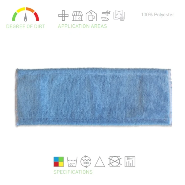 IPCFRAN00981_Mop din microfibra, albastru, Hygiene, 40 x 11 cm, conform HACCP, pentru curatare si dezinfectare Mop din microfibra, albastru, Hygiene, 40 x 11 cm, conform HACCP, pentru curatare si dezinfectare, fixare cu velcro, scai