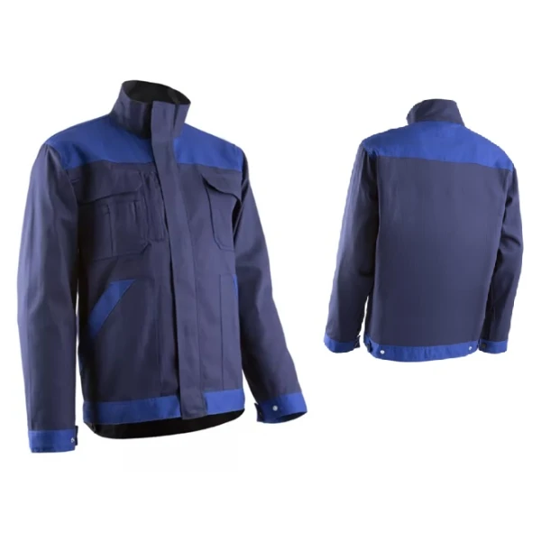 CG5CMJ12000_Jacheta de lucru COMMANDER II, bleumarin, 100% bumbac, 260g_m2, 5 buzunare, guler inalt, fermoar central, mansete reglabile, Coverguard_1 Jachetă COMMANDER II bleumarin, 100% bumbac - 260g/m2, 5 buzunare, Guler înalt, Fermoar central, manșete și talie reglabile