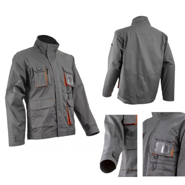 CG5PAV150_Haina de lucru functionala, Navy_Paddock II, gri-portocaliu cu buzunare multiple, 60% bumbac, 40% poliester Coverguard_2 Haina de lucru functionala, Navy / Paddock II, gri-portocaliu cu buzunare multiple, 60% bumbac, 40% poliester – 245/m², material rezistent la uzura, Coverguard