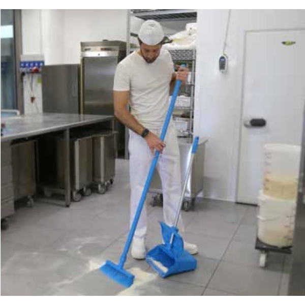 Set matura - faras tip lobby pan, IGEAX 1083, albastru, maner 80 cm, duritate medie, termorezistenta, autoclavare la 121 °C, pentru industria alimentara, certificata HACCP, FDA