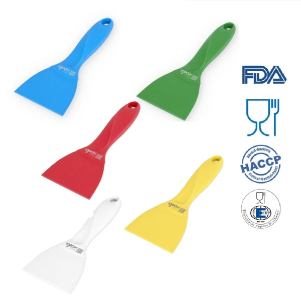 Scraper / Racleta din polipropilena, 75 mm, IGEAX 1127, rosu, rezistent pana la 121° C, pentru industria alimentara, certificata HACCP, FDA