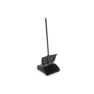 Faras cu capac si coada de 80 cm si roti pe spate, negru, design ergonomic, pentru a preveni dispersia prafului si a mirosului, destinat spatiilor industriala, comerciale sau pentru uz casnic