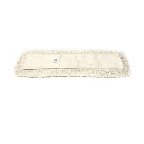 Rezerva mop pentru indepartarea prafului, din bumbac, cu buzunare, lungime 60 cm, culoare alba