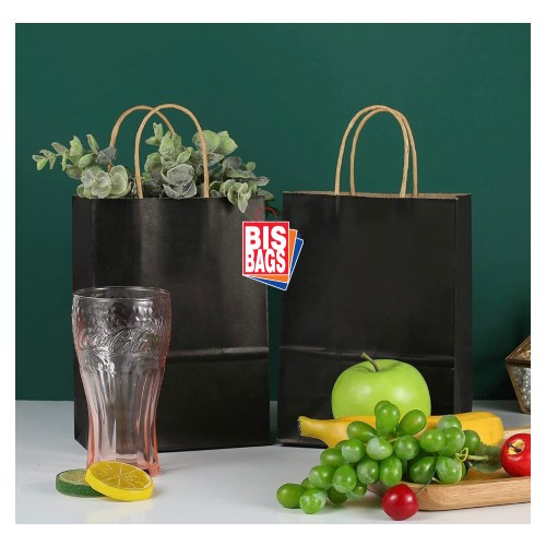 Pungi natur, colorate 100% negru - 16X9X21 - 100 BUCATA