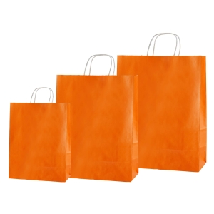 Pungi albe, colorate 100% portocaliu - 25X14X30 - 100 BUCATA