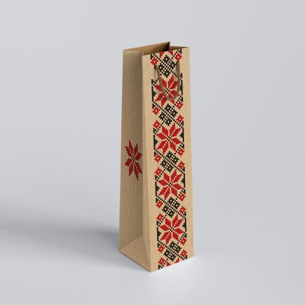 Mockups Design Pungi hartie vin traditional, maner snur - 11x10x38cm - 25 BUCATA