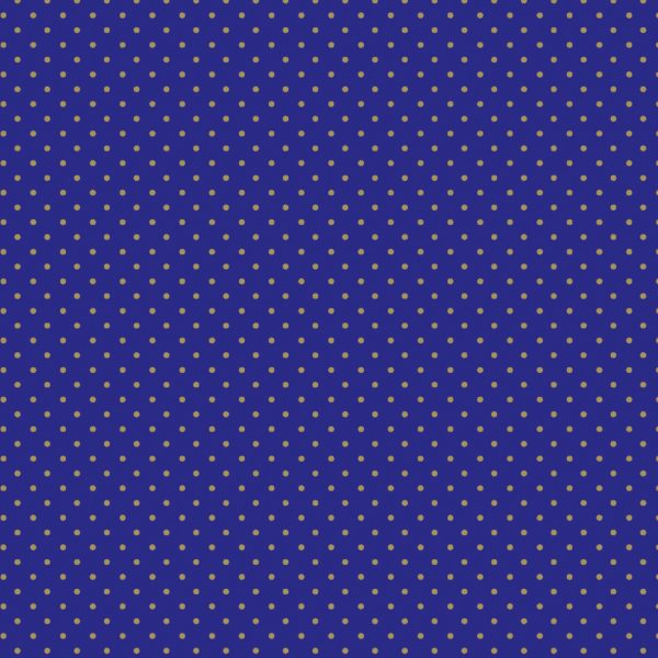 Rola ambalaj albastru inchis cu buline aurii - 70cm latime x 250 metri liniari lungime