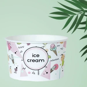 Pahare carton inghetata ICE CREAM - 130ml - 100 BUCATA.
