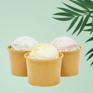Pahare carton inghetata KRAFT - 130ml - 100 BUCATA.