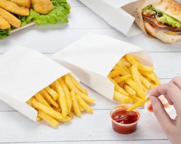 Punga hartie alba, cerata - 16x7x27cm - 1000 BUCATA.