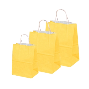 Pungi albe, colorate 100% galben - 32x12x41cm - 100 BUCATA.