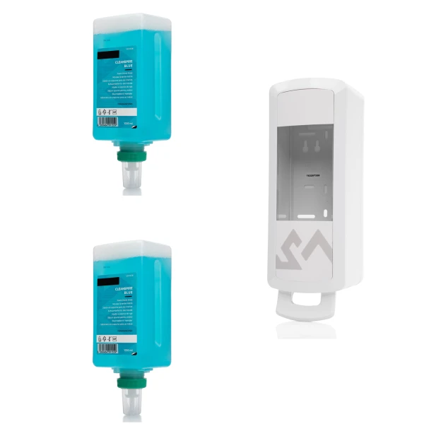 Pachet-Denali-M 2 rezerve sapun spuma SVEMA CLEANSPIRE BLUE 1000 ml + DISPENSER GRATUIT!