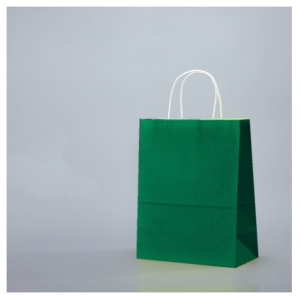 Pungi hartie alba, colorate 100% verde inchis - 20X9x25 - 100 BUCATA