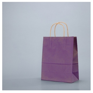 Pungi hartie maro,colorate 100% lila - 25x14x30 - 100 BUCATA