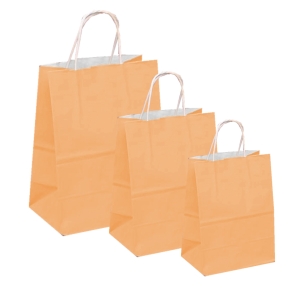 Pungi albe, colorate 100% piersica - 25X14X30 -100 BUCATA.