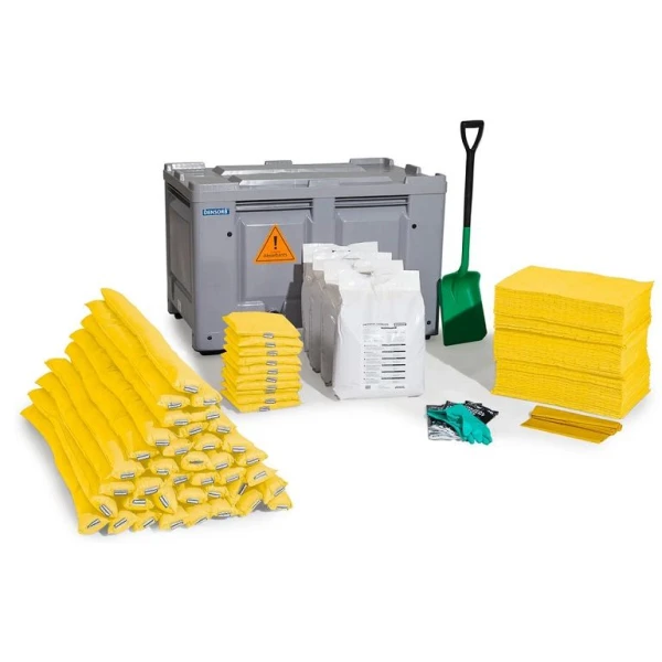 Kit de interventie stationar pentru substante chimice,  cap. absorbtie 280 litri, dim. 800 x 1200 x 760 mm